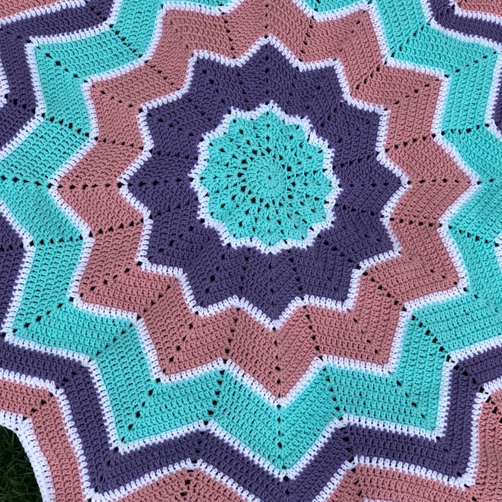 Tranquil colored star throw blanket